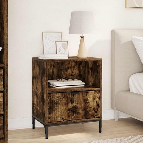 vidaXL Bedside Cabinet Smoked oak 49 x 36 x 61 cm Engineered wood (1/5)