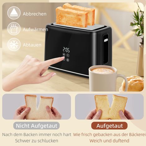 Lot de cuisine bouilloire et grille-pain, 7 niveaux de grill, cuisson rapide, acier inoxydable et plastique, noir (1/5)