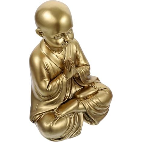 Statue de Bouddha de Table en Résine Dorée, Ornement de Bureau (1/5)