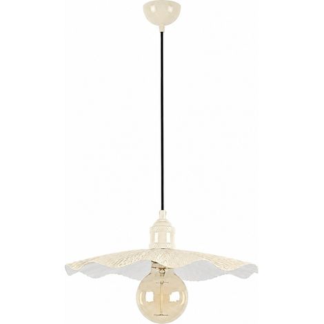 Lampe suspendue en métal "Ondula" - 34 x 34 cm - Beige (1/4)