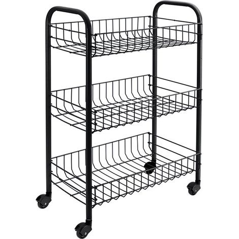 Carrello Multiuso a 3 Ripiani 'Siena' Anniversario 340633038 Metaltex Nero (1/4)