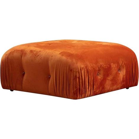 Puf reposapiés de terciopelo 95x95cm Bubble PV - Naranja (1/2)