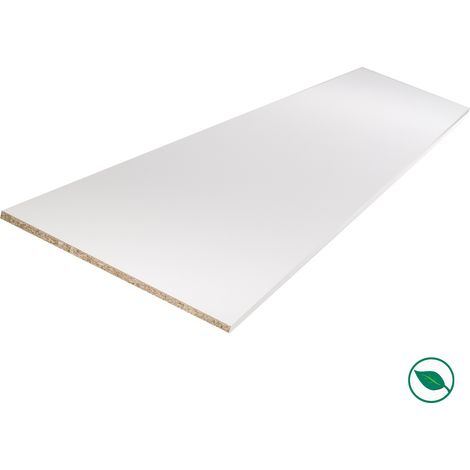 Forestea – Tablette de salle de bain mélaminé blanc 2000 x 200 x 16 mm – Label PEFC 75% – Surface lisse et facile à entretenir (1/4)