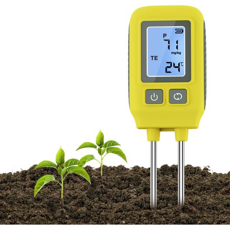 ‌GARRYFIZH Testeur d'humidité de Sol 4 en 1 Professionnel - Mesure Précise du pH, Azote, Phosphore, Potassium et Température avec Affichage Numérique et Sonde en Acier Inoxydable‌ (1/5)