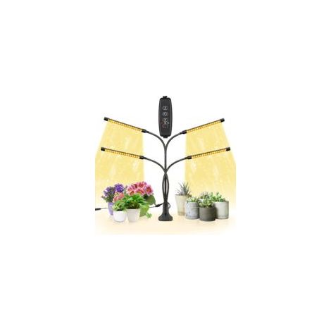 Crezuo 80W Gartenbau-Pflanzenlampe, 4 programmierbare Köpfe, 80 LEDs, 9 Helligkeitsstufen.
