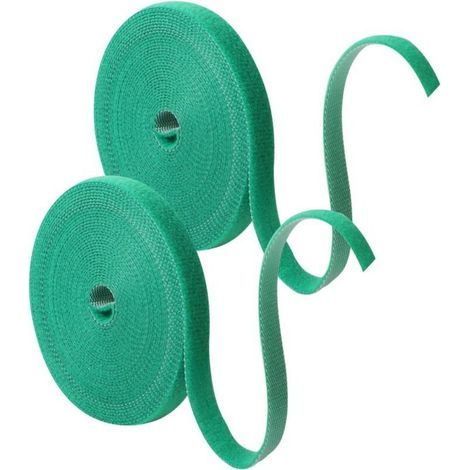 Rollen verstellbare grüne Pflanzenbinder, 5 m x 10 mm, Gartenbinder für Pflanzen, Kletterpflanzenbinder, Tomatenbinder, wiederverwendbar, wetterfest (Grün) (1/5)