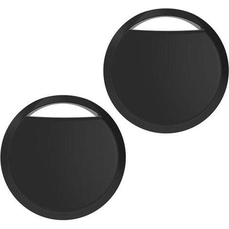 Traceur Bluetooth, localisateur d'animaux, pour bagages, clés, portefeuille, compatible avec Google Find My (Android uniquement), noir, 2 paquet (1/5)