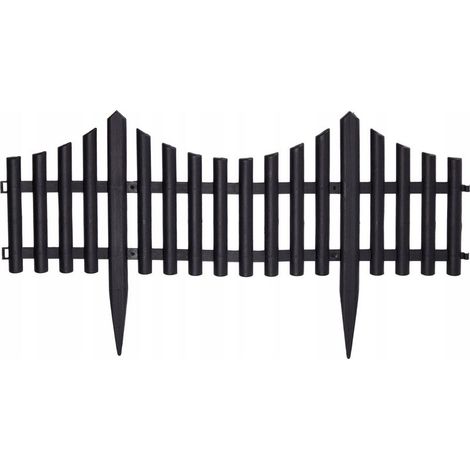 Bordure de jardin en plastique, bordure de clôture, noire, 32x60cm, 1 pc.