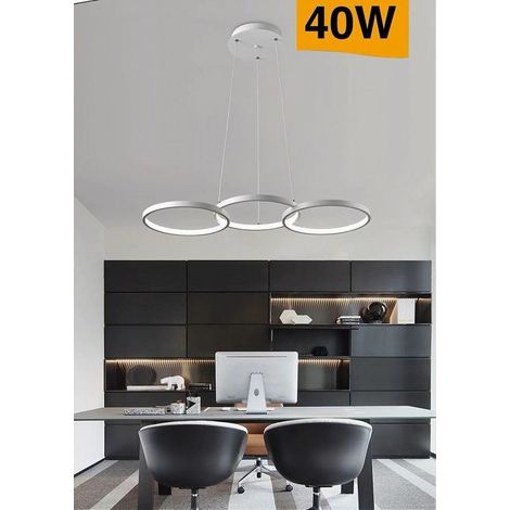 TRADE SHOP - Lampadario A Sospensione Da Soffitto 3 Anelli Tre Tonalità Di Colore 40w B63-b3c - (1/5)