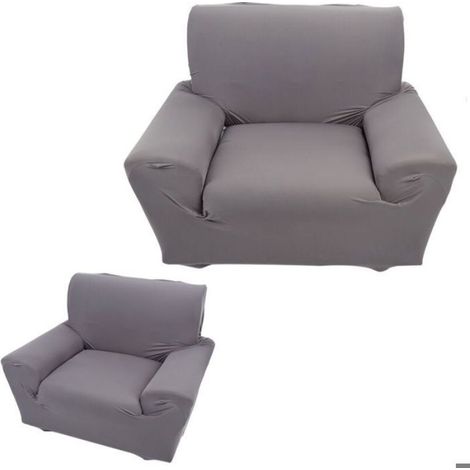 Housse de canapé 1 Place, Haute élasticité, Antidérapante, pour la Protection des Poils d'animaux, Adaptée au canapé Simple(Grey) (1/4)