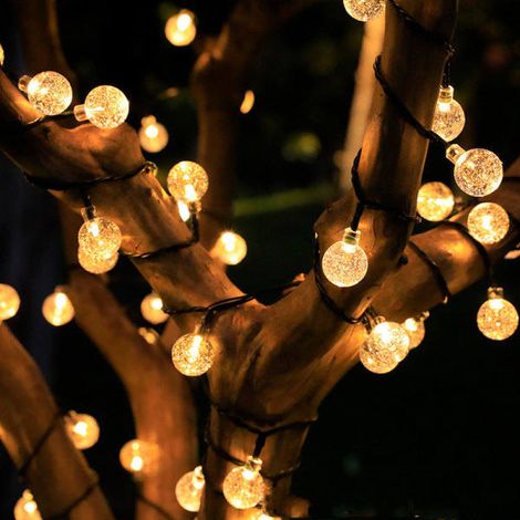 Guirlande lumineuse, 20 LED, à énergie solaire, pour fêtes, mariages, fenêtres, arbres et décorations saisonnières.-AquaForge (1/5)