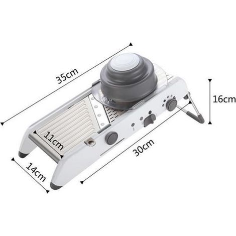 Mandoline De Cuisine - Acier Inoxydable Et Titane - Pour Légumes Fruits Et Fromage - 3 Réglages D'épaisseur - 1 Pièce (1/4)