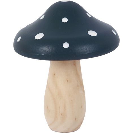 TrendLine Deko Holz Pilz 11 x 13,5 cm dunkelgrau Figur