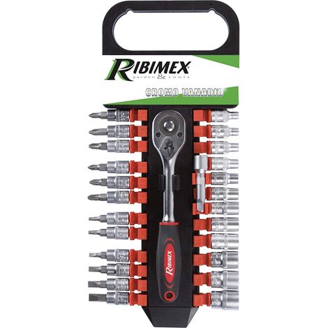Kit Clé à cliquet 1/4" et embouts - RIBIMEX PRKOUT26/S (1/2)