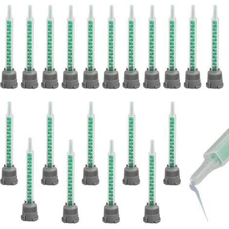 20 Pièces Buses de Mélange Époxy Tubes, Buse de Mélange de Colle 2K en Résine Époxy AB Buse Tubes 1:1 pour Pistolet à Colle AB Adhésif Pistolet Applicateur