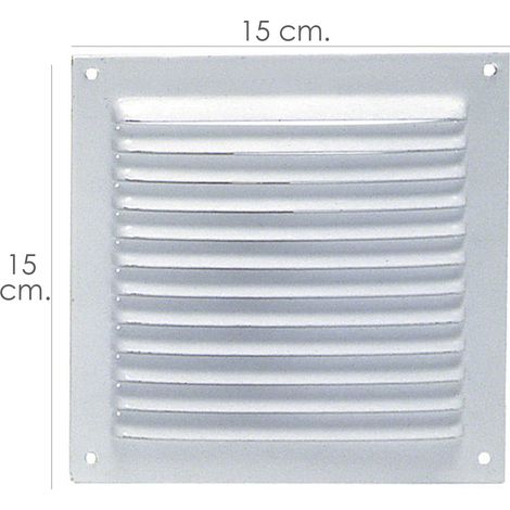 Grille de ventilation à vis 15x15 cm. Laqué Blanc
