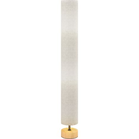 Lampadaire sur pied de salon avec abat-jour en lin, interrupteur à pied, 2 x douille E27, 120 cm, gris (1/5)