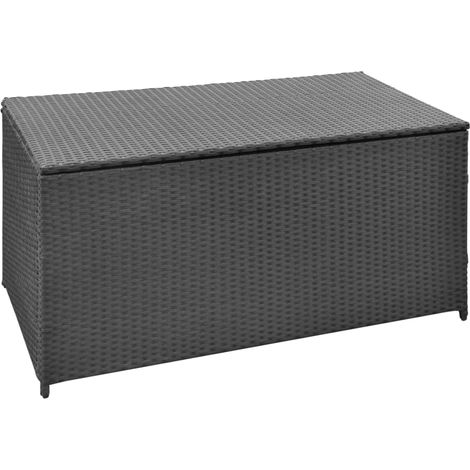 Cassetta portaoggetti per mobili da giardino nera 120 x 50 x 60 cm resina intrecciata 020013109