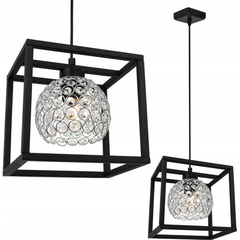 LÁMPARA COLGANTE ELEGANTE JAULA BOLA DE CRISTAL (1/5)
