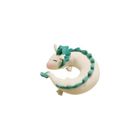 Oreiller de cou dragon blanc mignon en forme de U, peluche douce – (1/4)