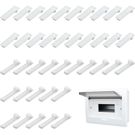 40 Pièces Caches Modulaires pour Tableau Électrique, Obturateurs 1TE et 0,5TE Extensibles et Combinables, Caches Aveugles pour Coffret (1/5)