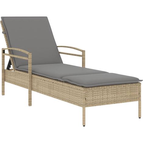 Maison Exclusive - Sonnenliege mit Auflage Beige 63x200x81 cm Pol