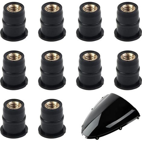 CCYKXA 10 x 5mm Rubber Windscreen Bolts, M5 Motorcycle Windshield and Fairing Bolts for Most Motorcycle Spare Parts Black (Type: Convex) (1/5)