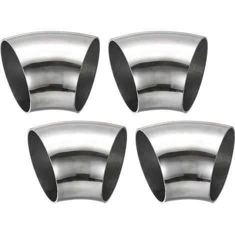 4pcs Coude À 45 Degrés Avec Mandrin, 60mm Diamètre Extérieur Acier D'Échappement Raccord De Tuyauterie Inoxydable 304 Pour Tuyau - 57 mm (1/5)