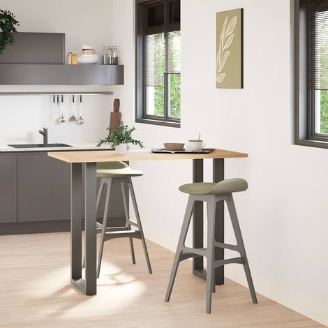 vidaXL Bar Table Legs U-Shaped 2 pcs Anthracite 50x(100-101) cm Steel (1/5)
