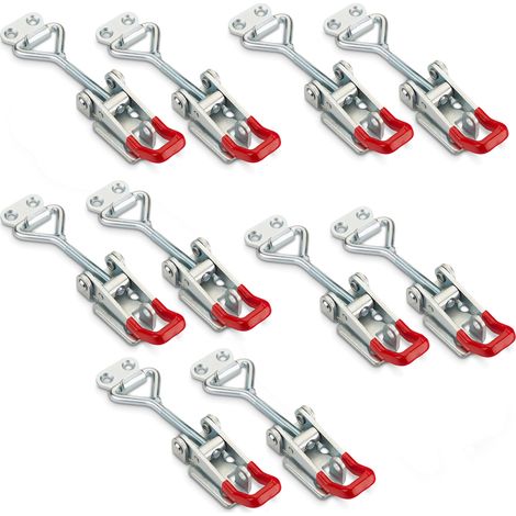 10er Set SOTECH Spannverschluss M6 (Haltekraft 220kg, abschließbar) Stahl verzinkt verstellbarer Kistenverschluss