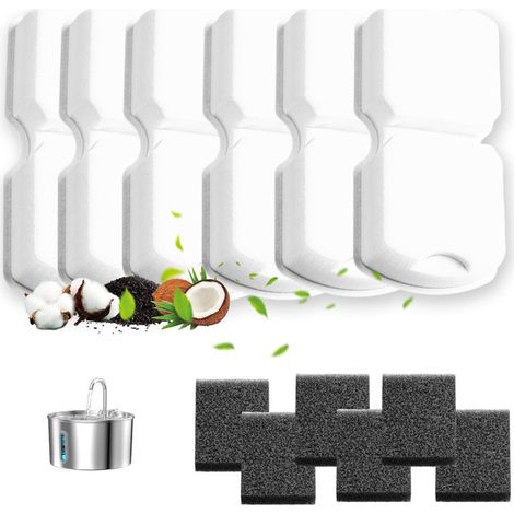 Lot de filtres de remplacement pour fontaine à eau pour chat - Filtres à charbon actif et résine échangeuse d'ions