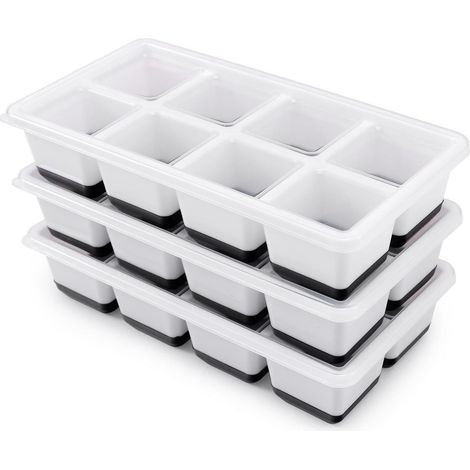 3er Set Große Eiswürfelform mit Deckel, BPA Frei, Stapelbar (1/5)