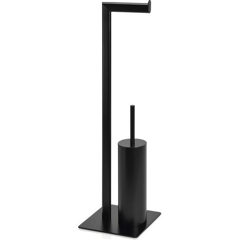 ANDREA HOUSE BA18073 Soporte Papel Escobillero Metal Negro - ref: BA18073