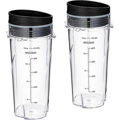 Kompatibel mit Ninja QB300SS 473ml Ersatzbechern, 2er-Set mit Deckeln (1/5)