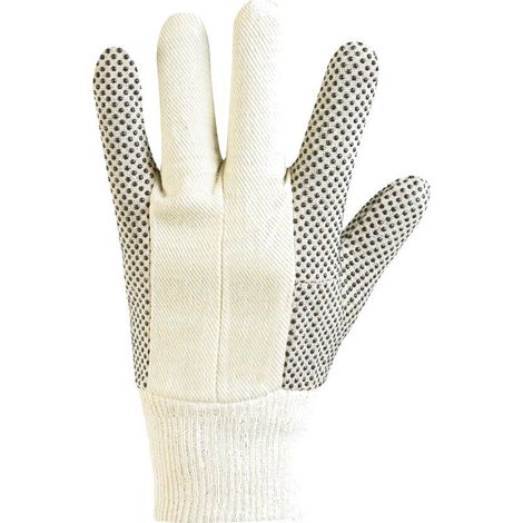 Guanti da giardino puntinati in cotone palmo in pvc universali modello donna grigi