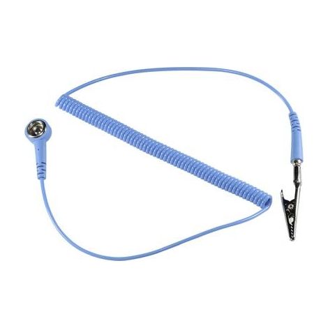 TRU COMPONENTS 1364527 SPKL-4-183-SK - CAVO DI MESSA A TERRA ESD, 1,83 M, BOTTONE AUTOMATICO 4 MM, MORSETTO A COCCODRILLO