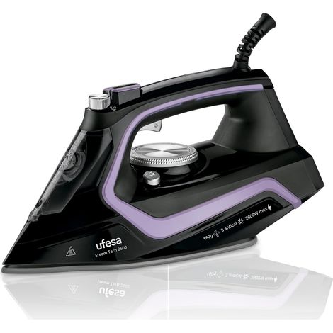 Steam Teach 2600, Fer à Repasser Vapeur 2600W, Débit de Vapeur 35g/min, Défroisseur vertical et horizontal Fonction Pressing 180g, Semelle Céramique, Triple Système Anti-Calcaire, Anti-Gouttes (1/5)