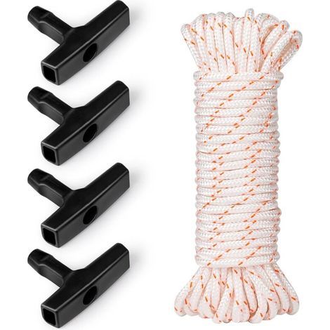 Corde de démarrage tondeuse à gazon Corde de démarrage 10 mètres Ø4mm et poignée de démarrage 4 pièces, adaptée aux tondeuses à gazon, tronçonneuses, coupe-bordures, coupe-bordures, débroussailleuses (1/5)