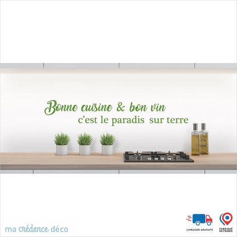 Crédence : Bonne cuisine et bon vin 1 - Couleur Vert jaune - Alu composite - 60 - 120 (1/3)