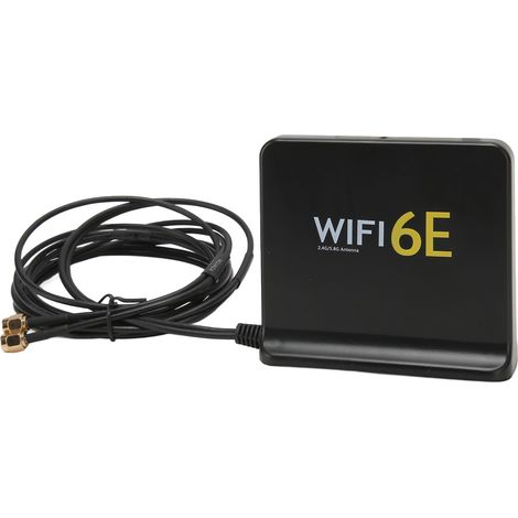 Antenne omnidirectionnelle WiFi 6E à gain élevé de 4 dBi pour carte réseau WiFi 2,4 GHz et 5,8 GHz avec port SMA, noire. (1/5)