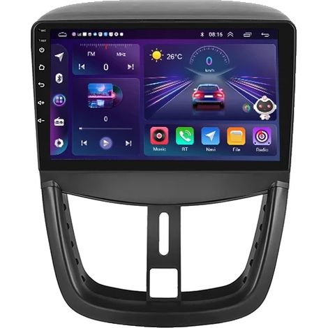 Autoradio avec navigation intégrée, écran double, compatible avec Peugeot 207 2009-2013, 2-64G CarPlay (1/2)