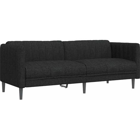 Sofá de 3 plazas tela negro vidaXL