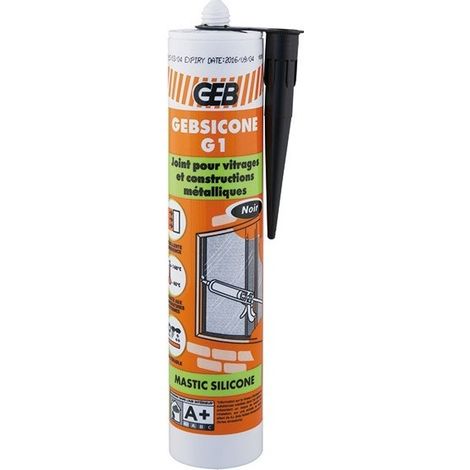 891254 Gebsicone G1 Mastic Pour Vitres Noir Cartouche 310ml