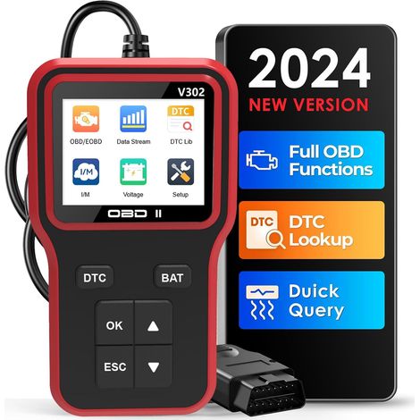 OBD2-Diagnosetool, V302 Kfz-Diagnosecodeleser, OBD2-Scanner für Auto, Codeleser für alle Fahrzeuge mit OBDII-Protokoll (1/5)