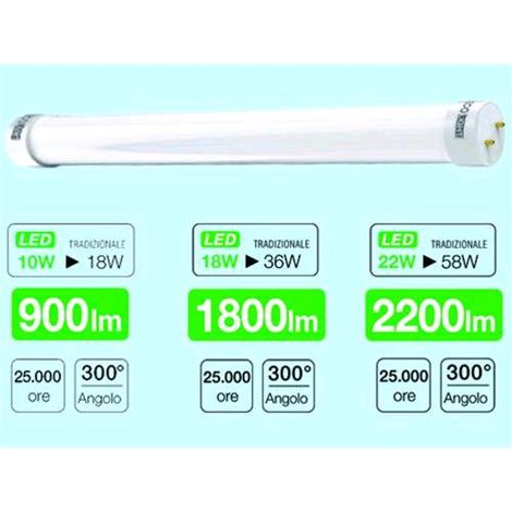 Lampadine Led Ecolight T8 Tubo - 25 Watt - 6500k -  150 cm luce fredda