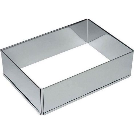 Cadre à pâtisserie extensible - - Rectangle - Inox - Longueur 32 à 46 cm - Hauteur 7.5 cm (1/5)