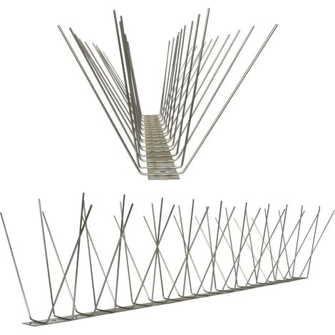 1 metro Dissuasori di picchi anti-piccione V2A-Standard con base di acciaio inossidabile - 4-striscia di Picchi antipiccione la soluzione di qualità per il controllo di uccelli (1/5)