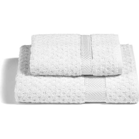 CALEFFI Asciugamano con Ospite in Cotone Sirena '99 Standard Spugnissima Tinta Unita Bianco (1/2)