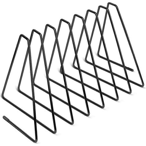 Serre-livres triangulaires réglables en métal pour étagères, robustes, pour magazines ou magazines - Noir (1/5)