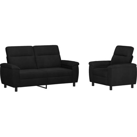 Sofa-Set 2 pcs Schwarz Stoff vidaXL (1/5)